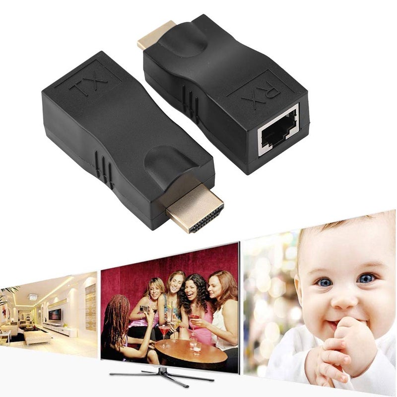 Zerone RJ45 to 1.4 Network Cable Extender, 30m Over Cat 5e/6 Ethernet LAN RJ45 Converter Repeater Support 3D 4K for HDTV STB - Image 3